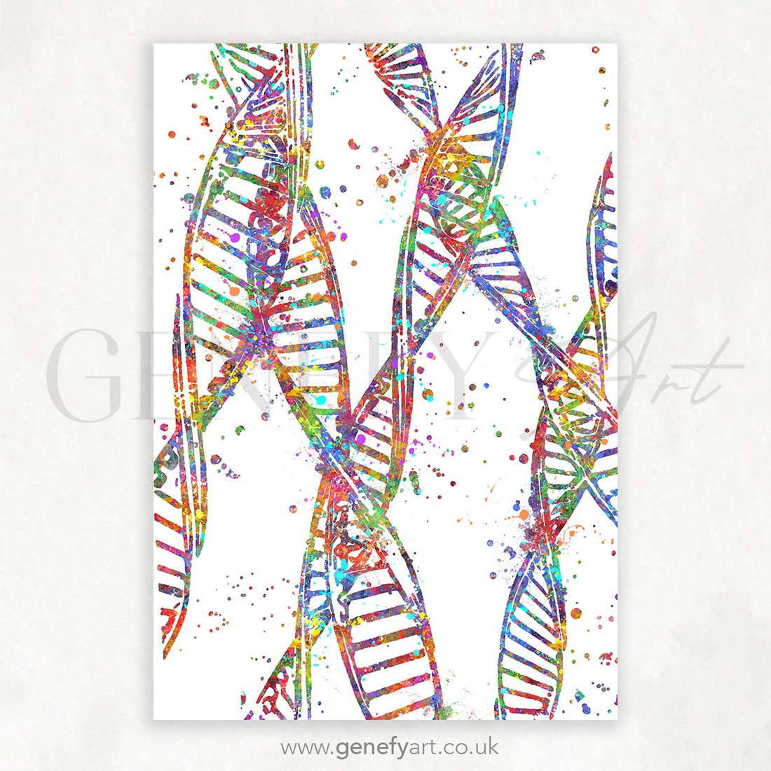 DNA Watercolour Art Print