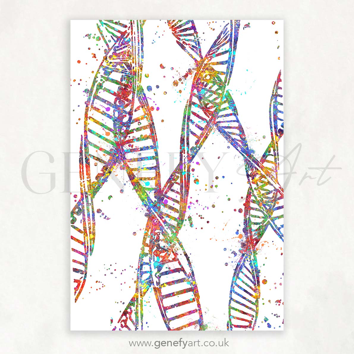 DNA Watercolour Art Print