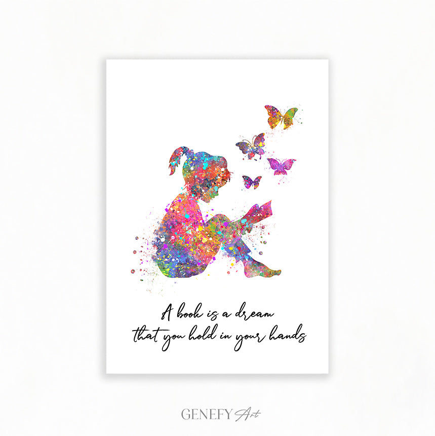 Girl Reading A Book Art Print