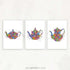 Teapot Set of 3 Watercolour Print