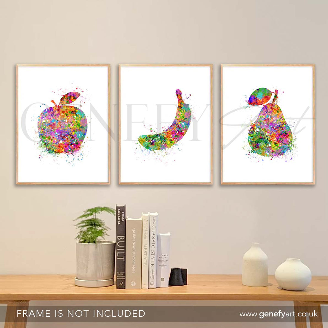 Fruits Kitchen Decor Set of 3 Watercolour Print - Genefy Art