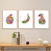 Fruits Kitchen Decor Set of 3 Watercolour Print - Genefy Art