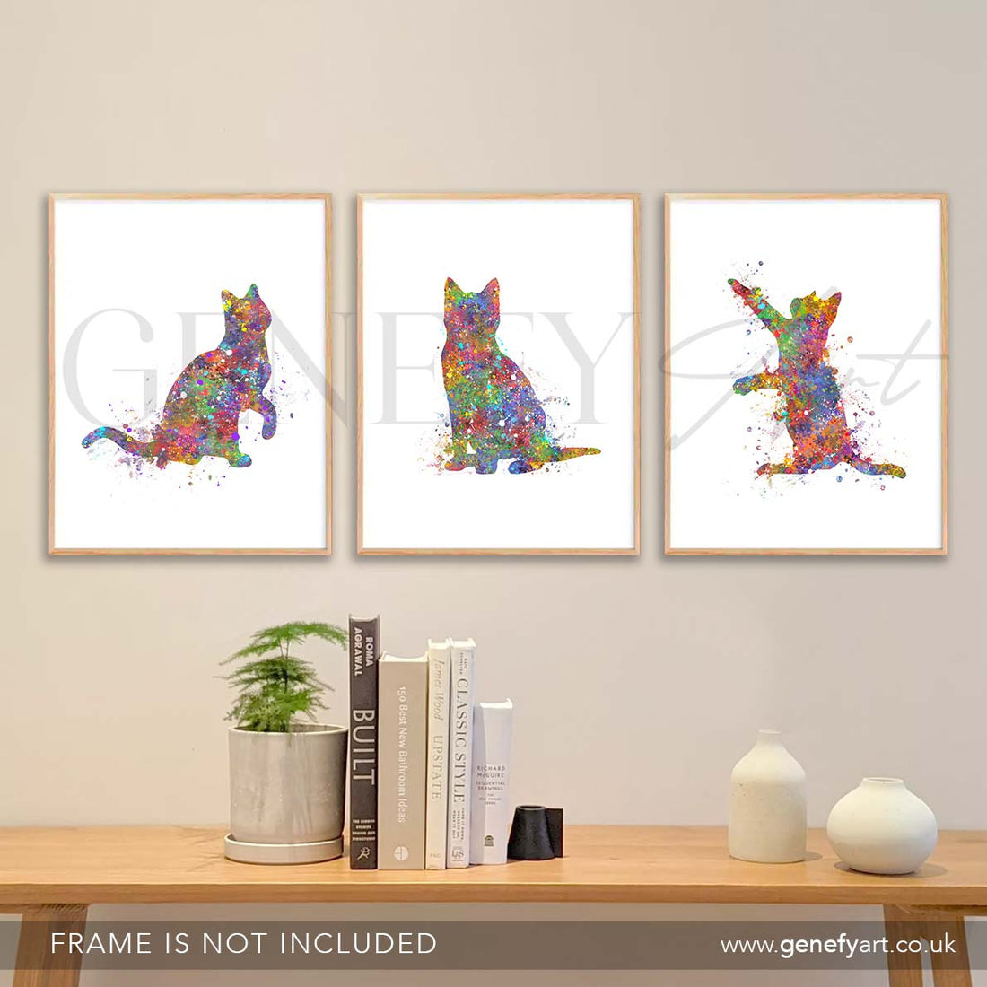 Cat Watercolour Prints Set of 3 - Genefy Art