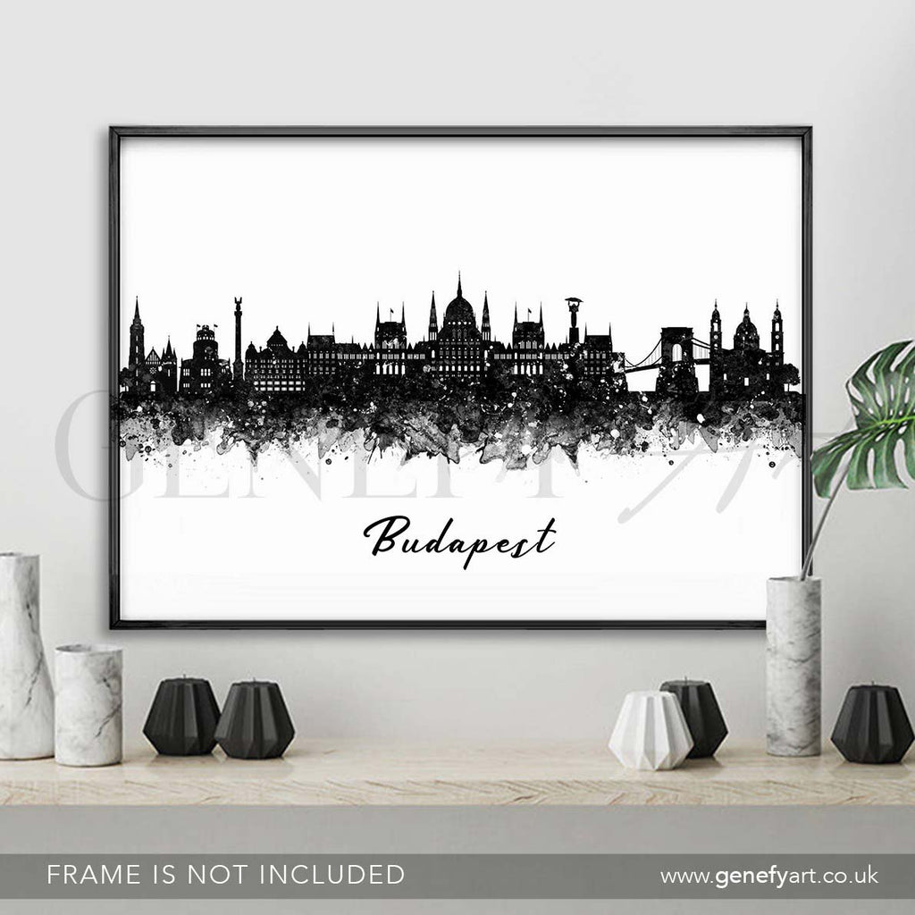 Budapest Skyline Watercolour Print - Genefy Art