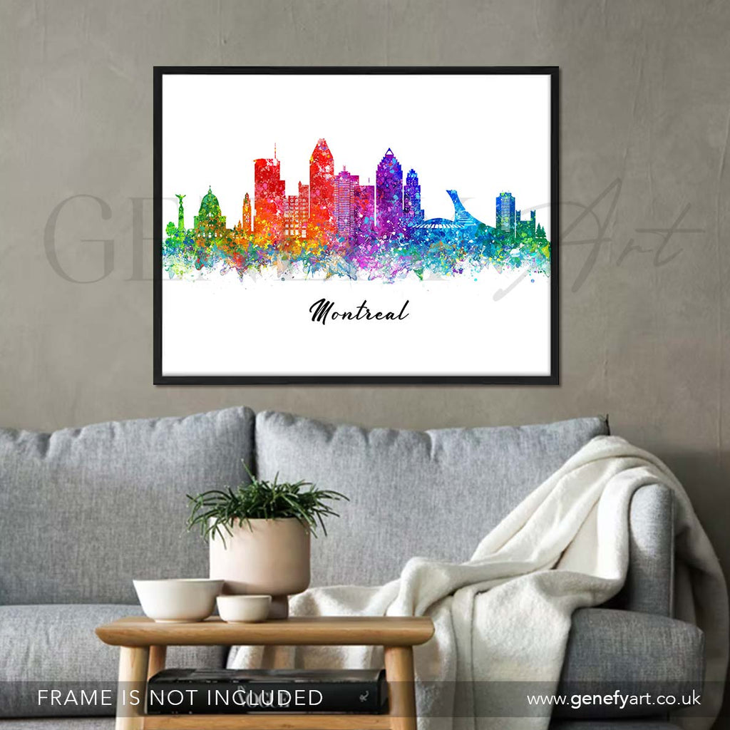Montreal Skyline Watercolour Print - Genefy Art