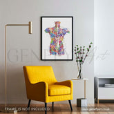 Back Muscles Anatomy Watercolour Print - Genefy Art