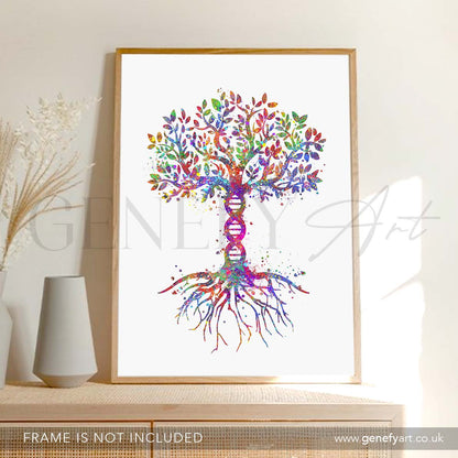 DNA Tree Watercolour Art Print