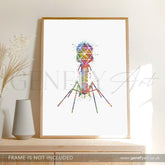 Bacteriophage Watercolour Art Print - Genefy Art