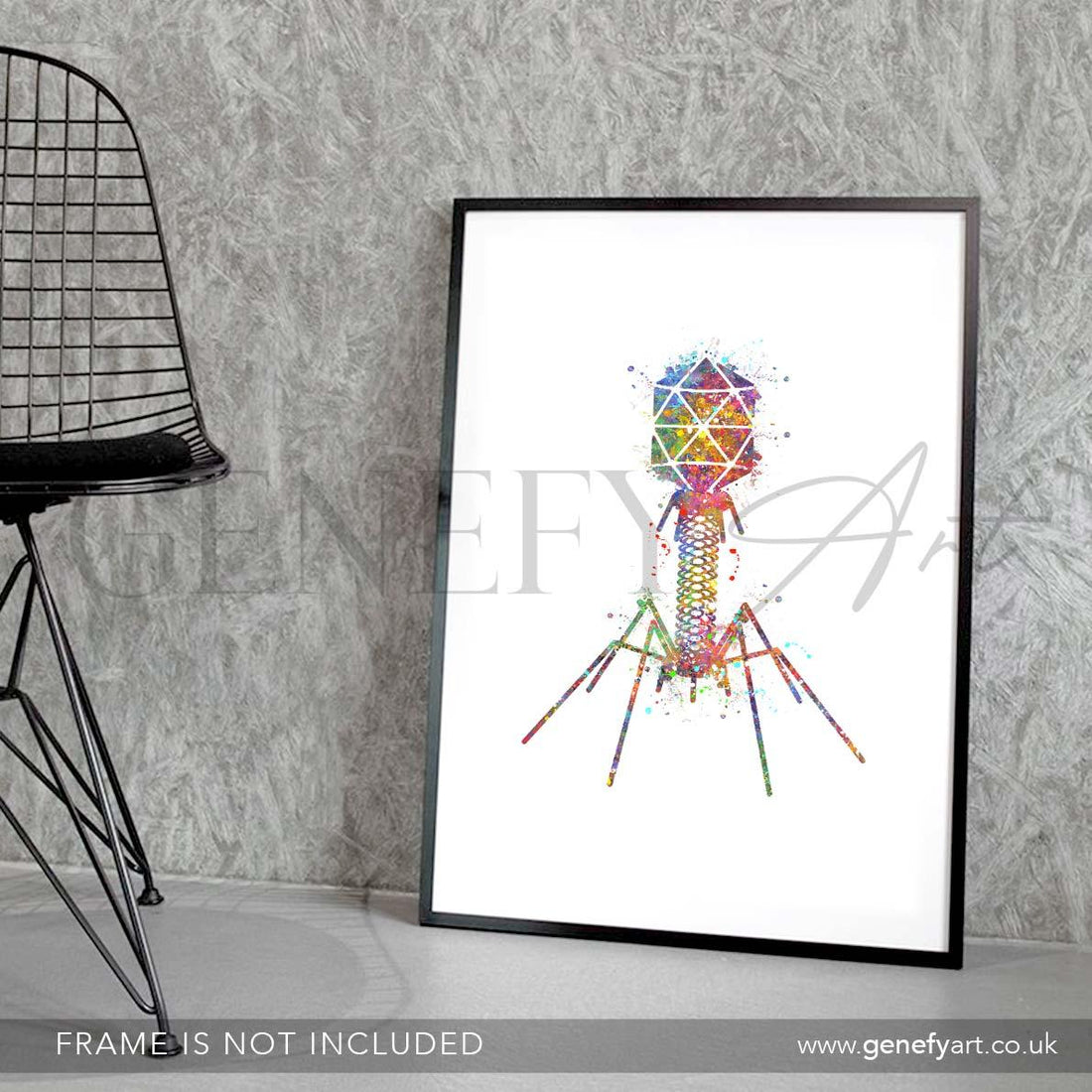 Bacteriophage Watercolour Art Print - Genefy Art