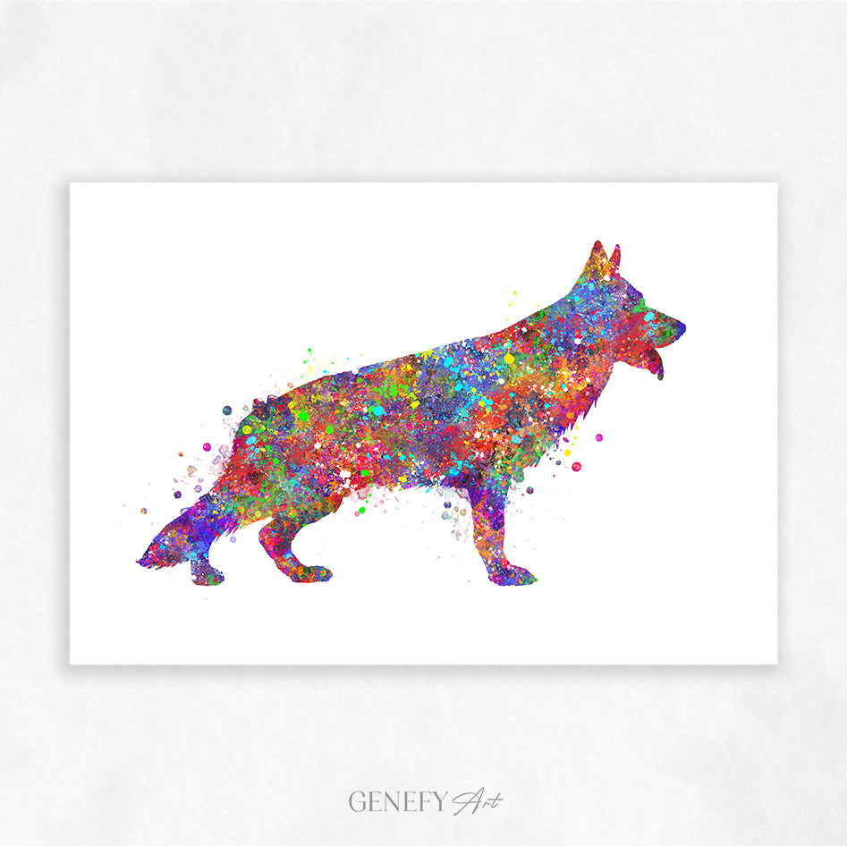 German Shepherd Watercolour Print - Genefy Art