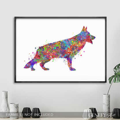 German Shepherd Watercolour Print - Genefy Art