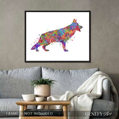 German Shepherd Watercolour Print - Genefy Art