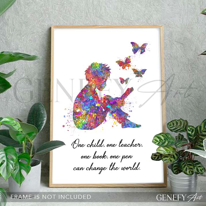 Teachers Quote Watercolour Print