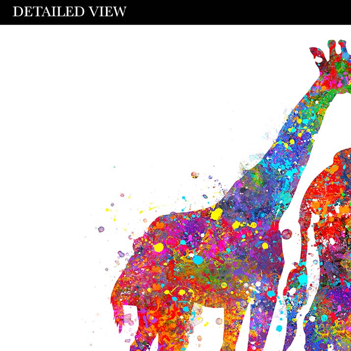 Giraffe Family  of 9 Watercolour Art