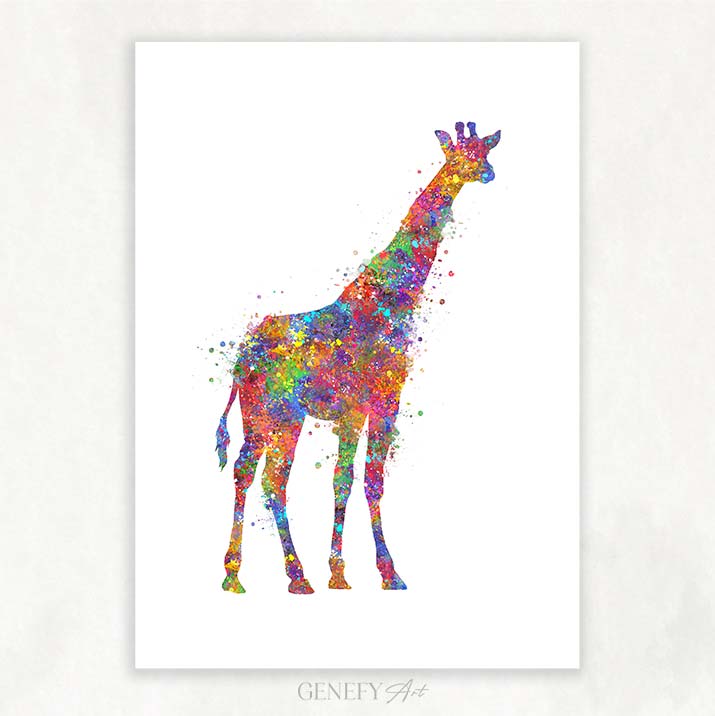 Giraffe Watercolour Wall Art