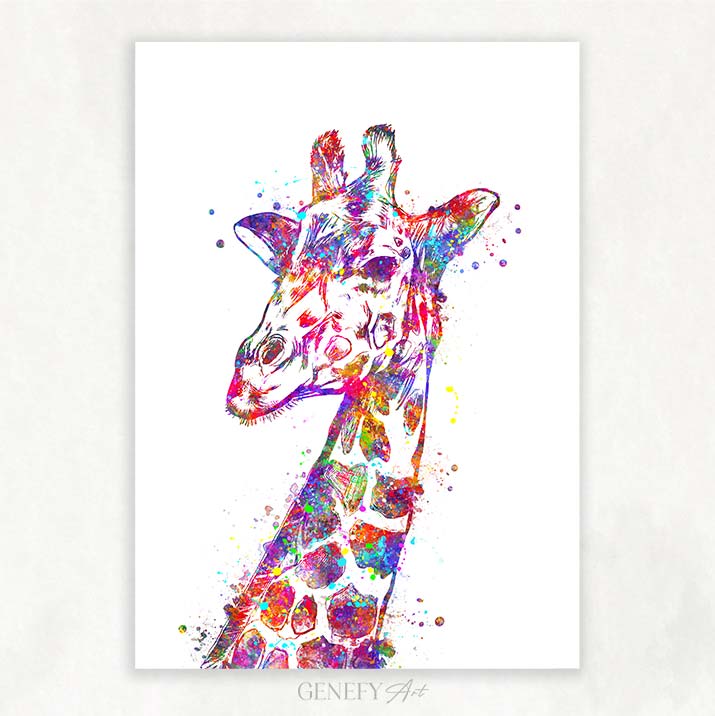 Giraffe Watercolour Wall Art