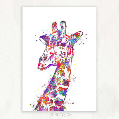 Giraffe Watercolour Wall Art