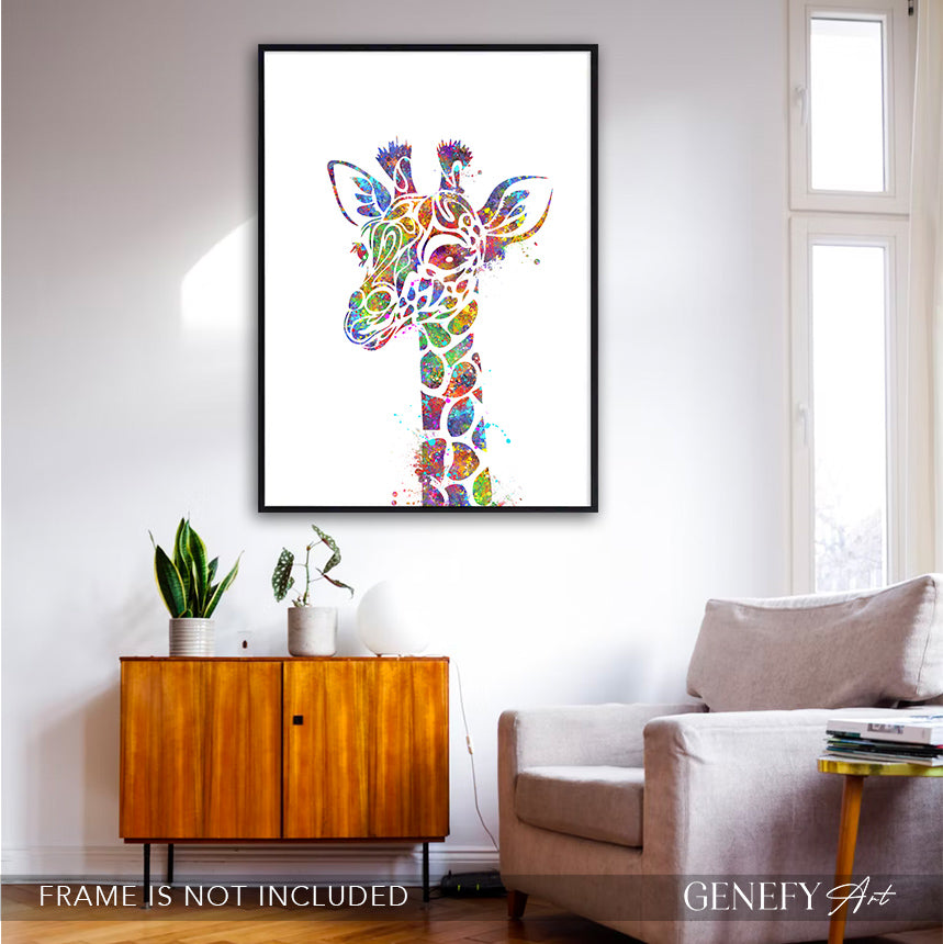 Giraffe Watercolour Wall Art