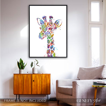 Giraffe Watercolour Wall Art