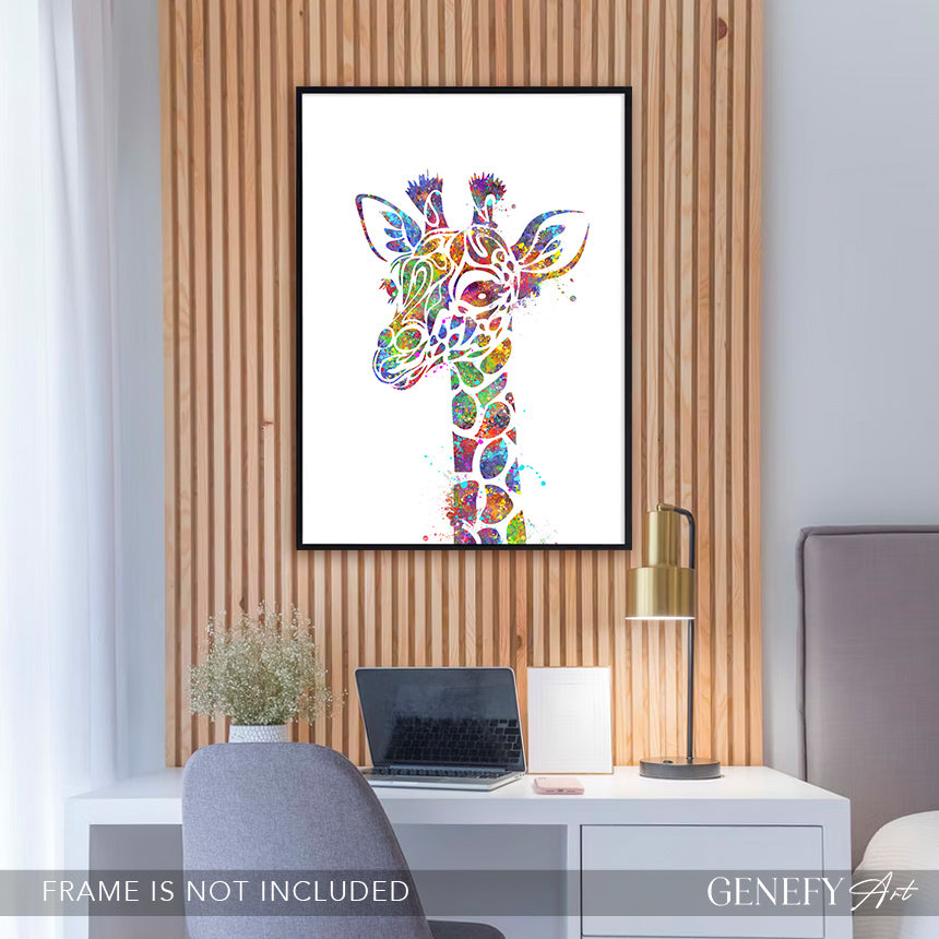 Giraffe Watercolour Wall Art