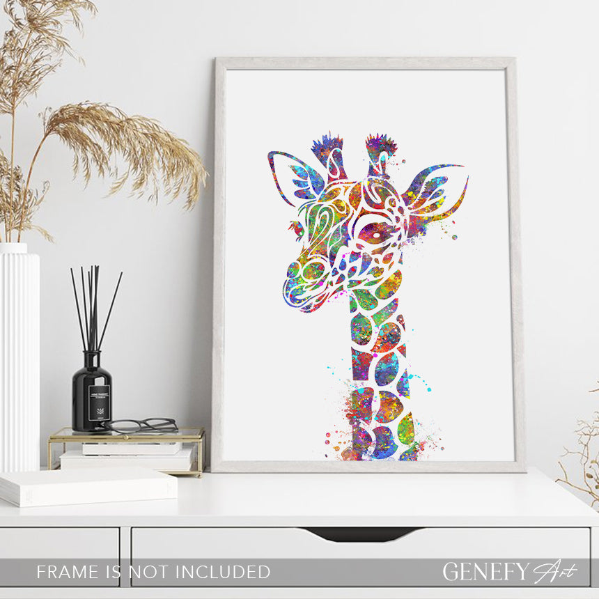 Giraffe Watercolour Wall Art