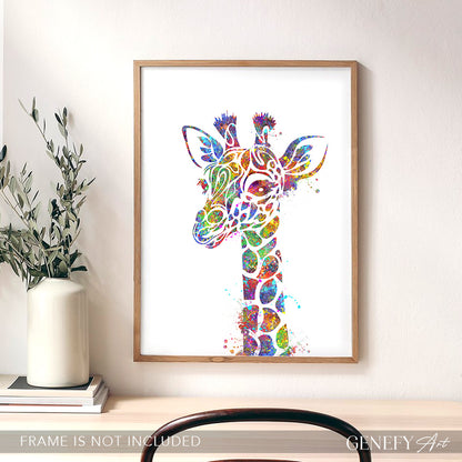 Giraffe Watercolour Wall Art