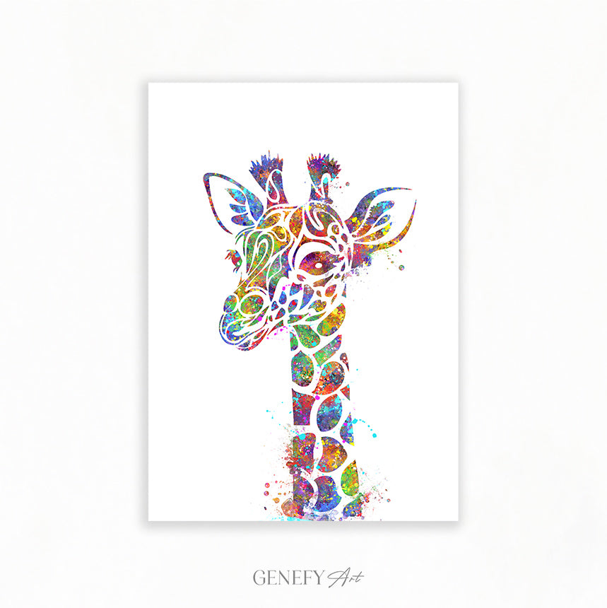Giraffe Watercolour Wall Art