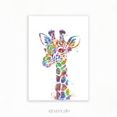 Giraffe Watercolour Wall Art