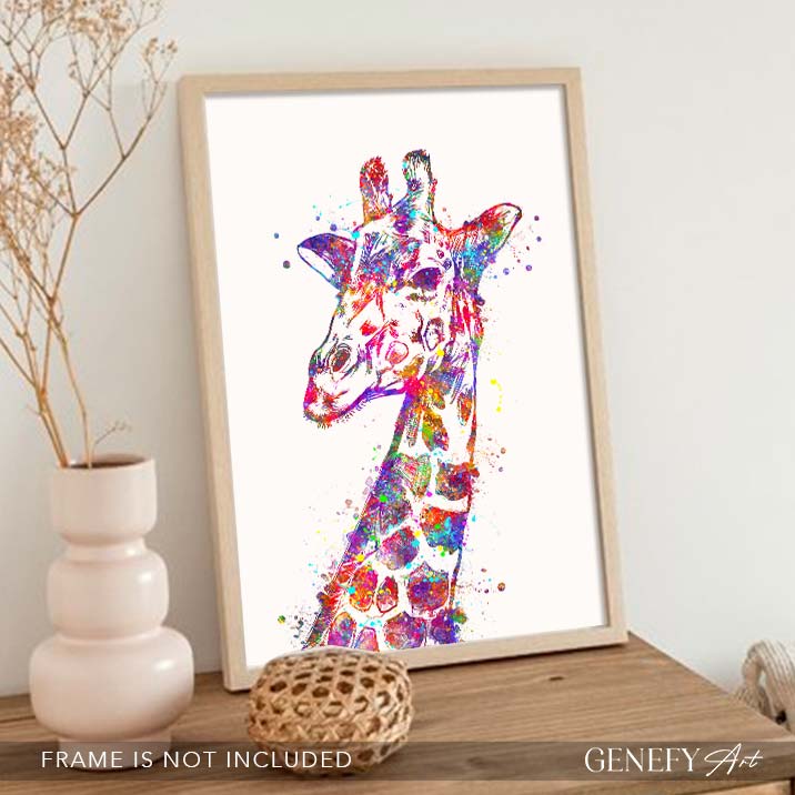 Giraffe Watercolour Wall Art
