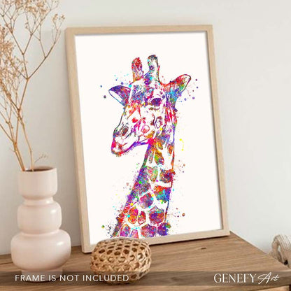 Giraffe Watercolour Wall Art
