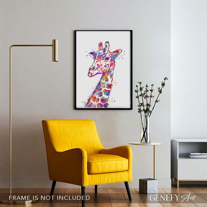 Giraffe Watercolour Wall Art