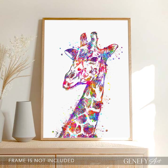 Giraffe Watercolour Wall Art