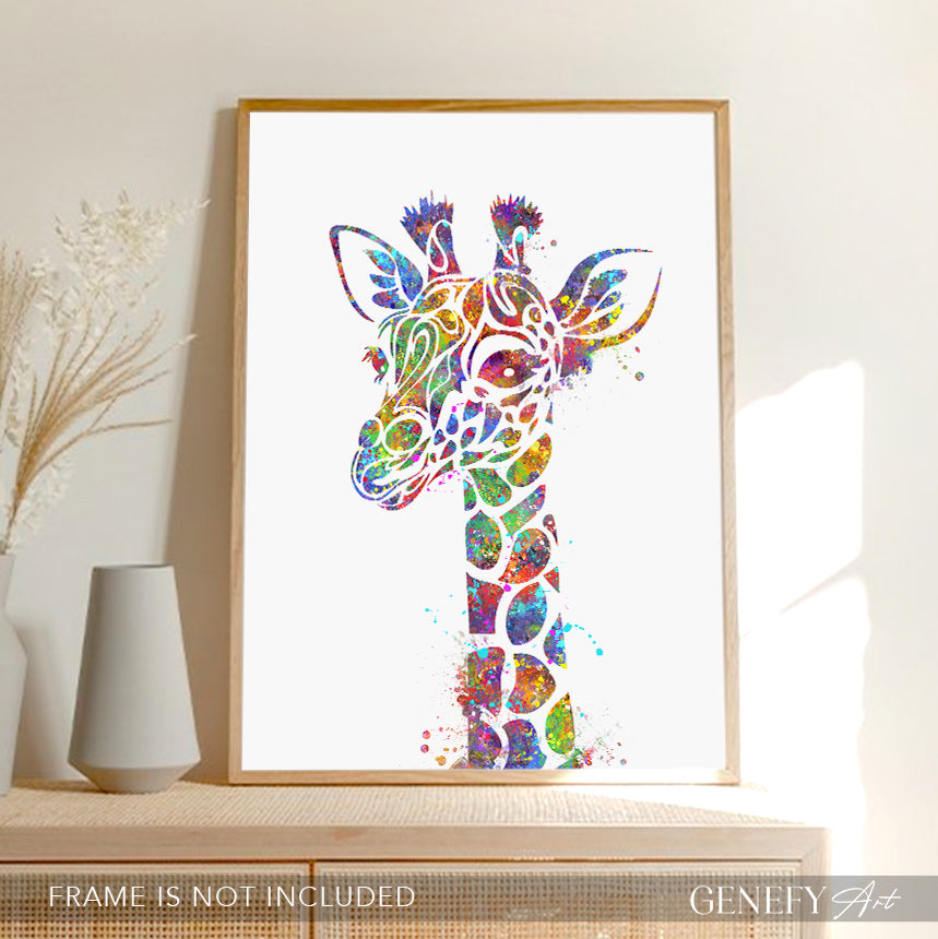 Giraffe Watercolour Wall Art