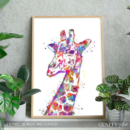 Giraffe Watercolour Wall Art