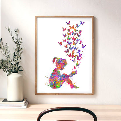 Girl Reading A Book Art Print