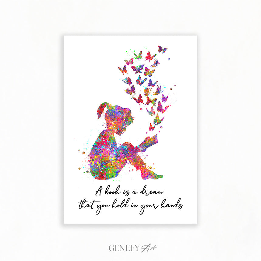 Girl Reading A Book Art Print