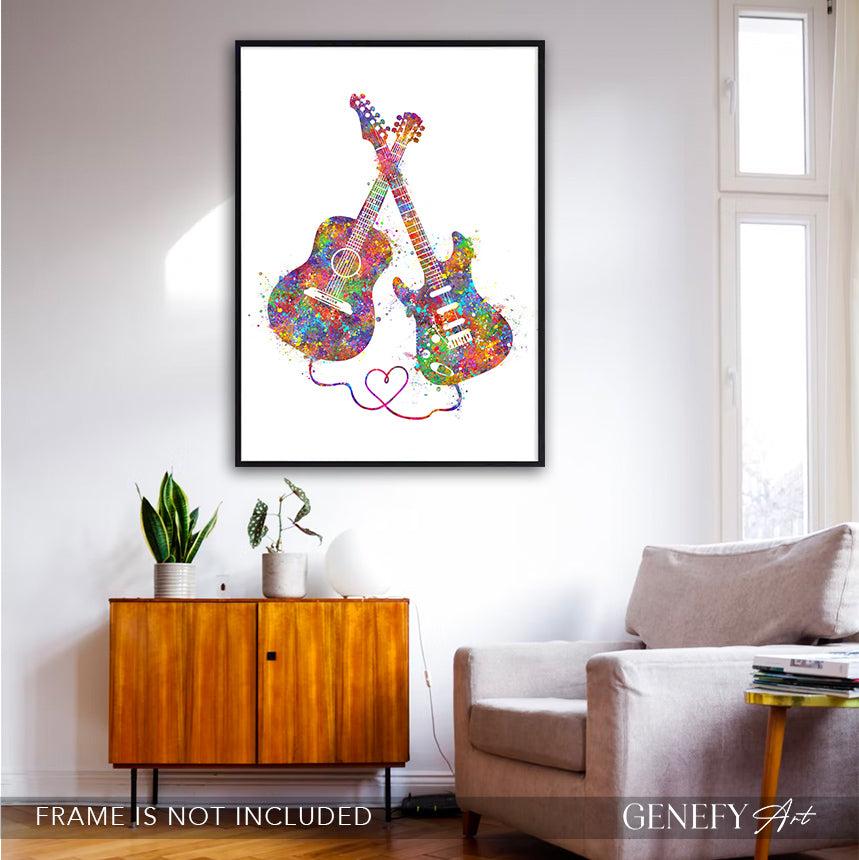 Guitar Watercolour Art
