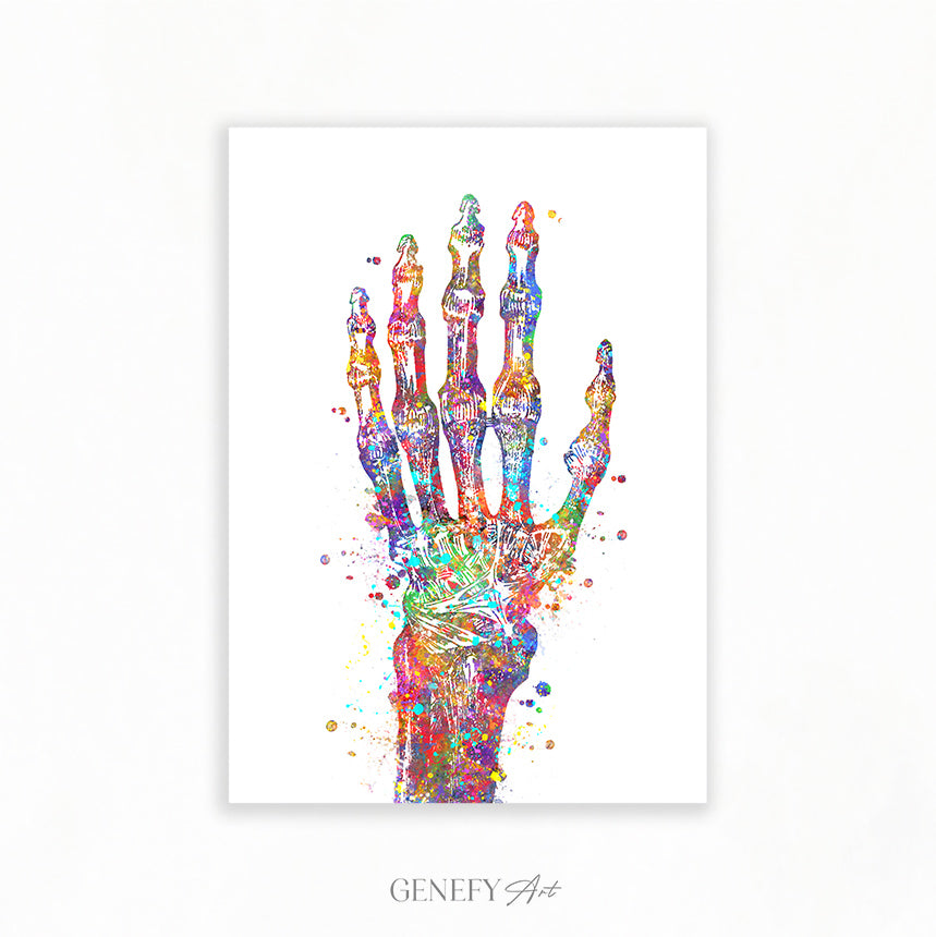 Hand Bones Watercolour Print