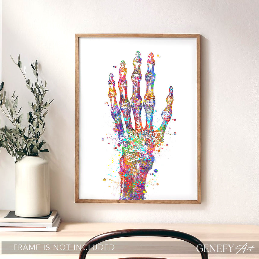 Hand Bones Watercolour Print