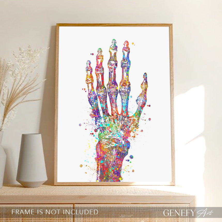 Hand Bones Watercolour Print