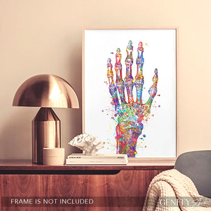 Hand Bones Watercolour Print