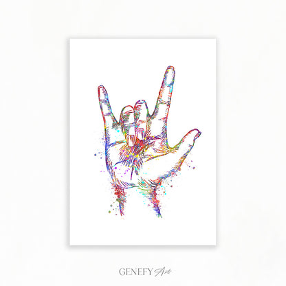 I Love You Hand Sign Art Print