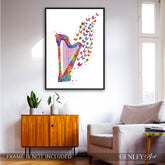 harp print art