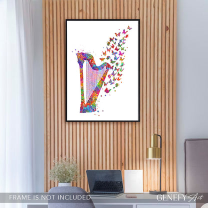 harp print art