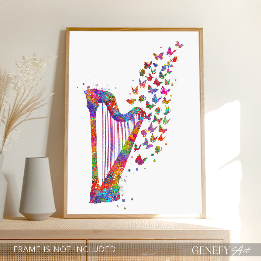 harp print art