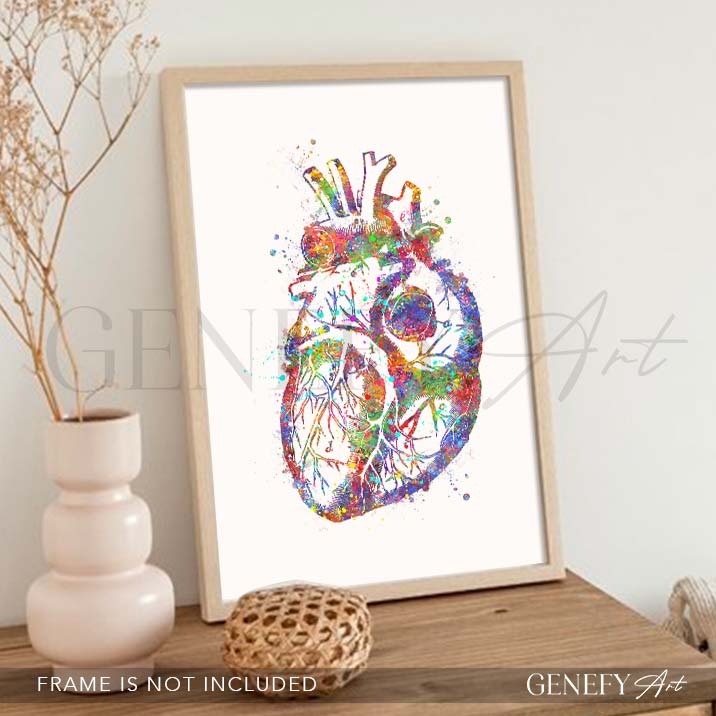 Heart Anatomy Watercolour Art Print