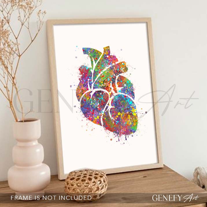 Heart Anatomy Watercolour Art Print