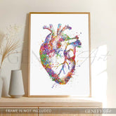 Heart Anatomy Watercolour Art Print - Genefy Art