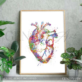 Heart Anatomy Watercolour Art Print - Genefy Art