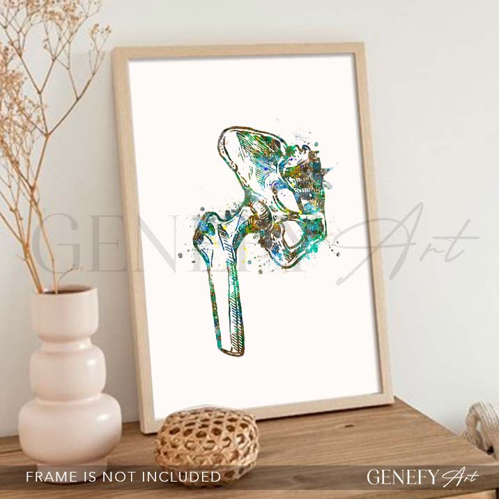 Hip Bone Anatomy Watercolour Print